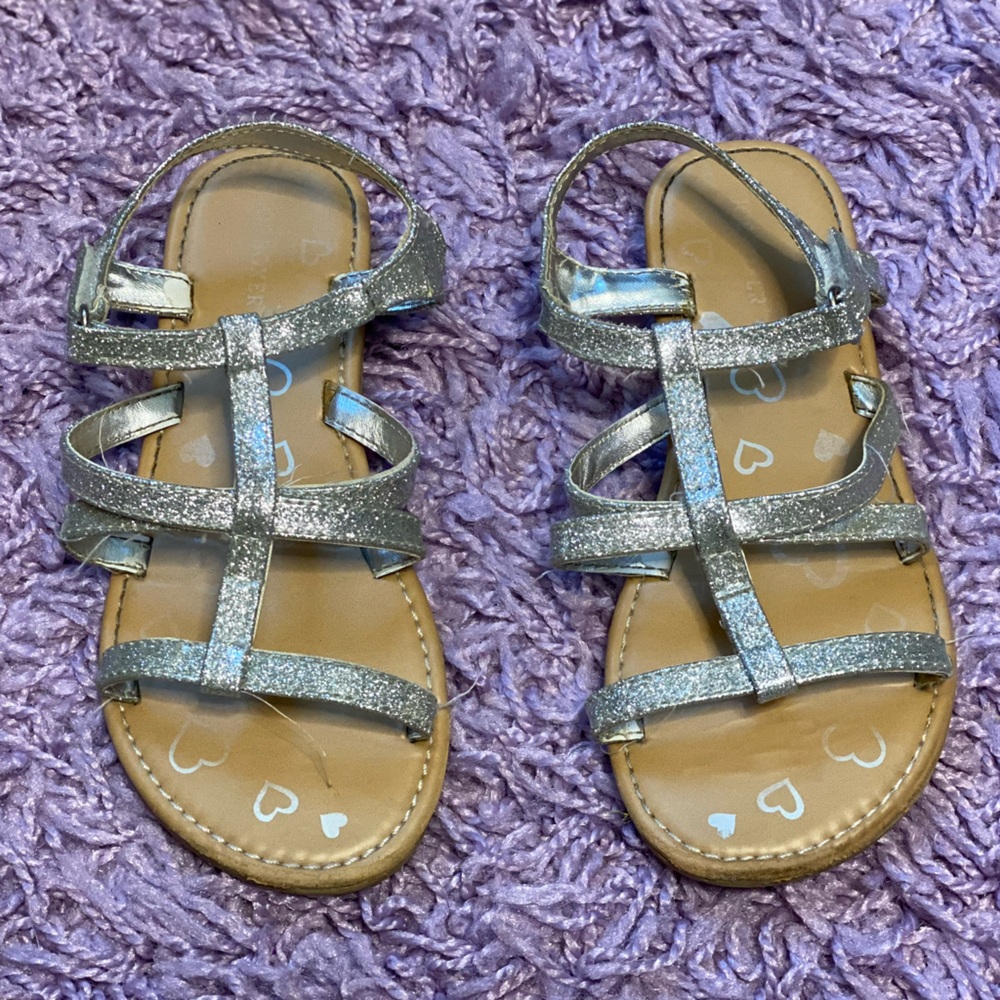 Joe Boxer girls sparkly silver sandals size 1